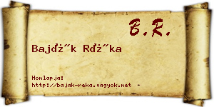 Baják Réka névjegykártya